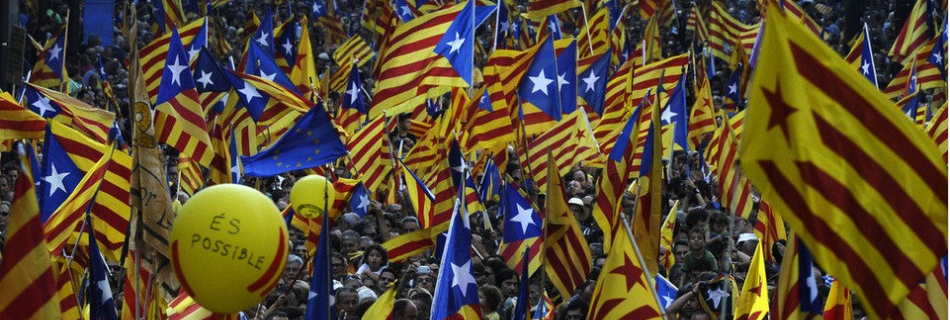 Banderas independentistas en Barcelona durante el 11S - Foto: La Vanguardia